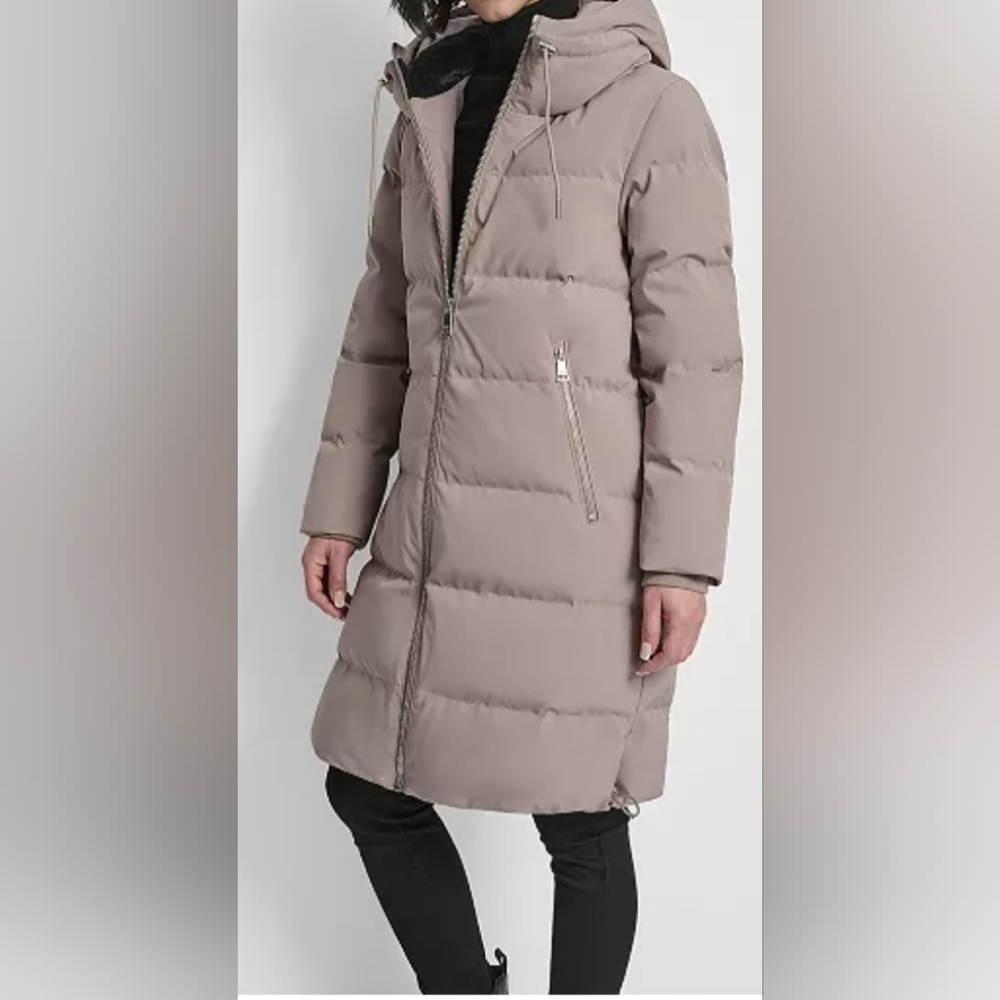 DKNY Women's Stand Collar Zipper Puffer Coat Sz M